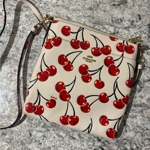 Coach Cherry Pattern Crossbody Bag - Cream and Red